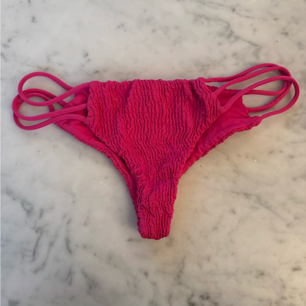 Indah Pink Ruched Bikini Bottom